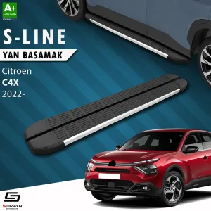 Citroen C4 / C4X 2022-Günümüz uyumlu C4 X S-Line Aluminyum Yan Basamak 183 Cm 2022 Üzeri A+ Kalite modelleri DRS Tuning'de. Kaliteli malzeme, hızlı kargo ve