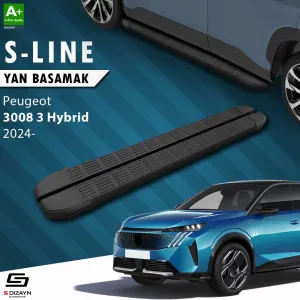 S-Dizayn Peugeot 3008 3 Hybrid S-Line Siyah Yan Basamak 183 Cm 2024 Üzeri A+ Kalite thumb 1
