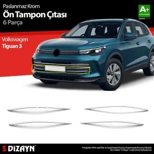 s-dizayn uyumlu VW Tiguan 3 Krom Ön Tampon Çıtası 6 Prç. 2024 Üzeri A+ Kalite modelleri DRS Tuning'de. Kaliteli malzeme, hızlı kargo ve güvenli alışverişle