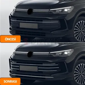 S-Dizayn VW Tiguan 3 Krom Ön Tampon Çıta Seti 7 Prç. 2024 Üzeri A+ Kalite thumb 5