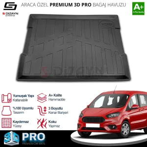 S-Dizayn Ford Courier 3D Pro Bagaj Havuzu 2014-2024 A+ Kalite thumb 1
