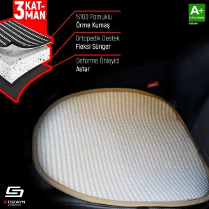 S-Dizayn Oto Koltuk Koruyucu Alt Minder Krem Universal 2+1 Parça Ön Arka A+ Kalite thumb 3