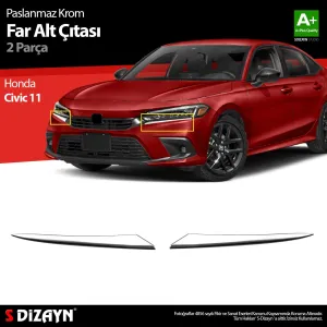 Honda Civic 2021-Günümüz (FE1) uyumlu Krom Far Alt Çıtası 2 Prç. 2021 Üzeri A+ Kalite modelleri DRS Tuning'de. Kaliteli malzeme, hızlı kargo ve güvenli