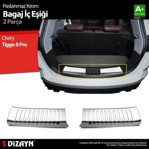s-dizayn uyumlu Chery Tiggo 8 Pro Krom Bagaj İç Eşiği 2022 Üzeri A+ Kalite modelleri DRS Tuning'de. Kaliteli malzeme, hızlı kargo ve güvenli alışverişle hemen
