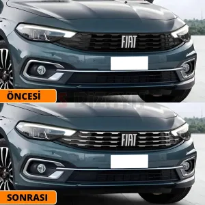 S-Dizayn Fiat Egea SD / HB Krom Ön Panjur Diamond Model 8 Prç 2020 Üzeri Mat Krom A+ Kalite thumb 5