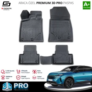 S-Dizayn Peugeot 3008 3 3D Pro Havuzlu Paspas 2024 Üzeri A+ Kalite thumb 1