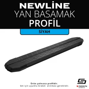 Newline Siyah Yan Basamak Profil 183 Cm Etekli 36Lık