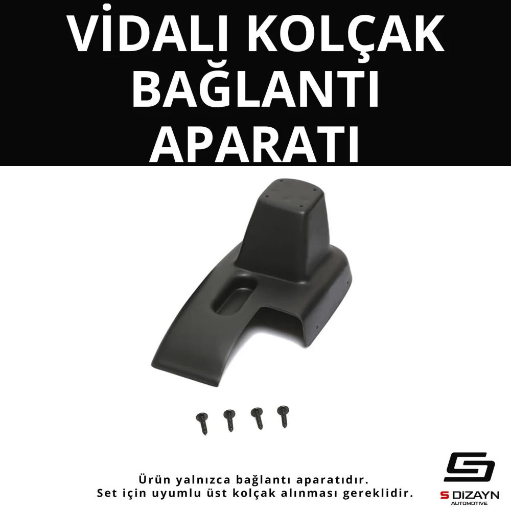 S-Dizayn Ford Courier ABS Vidalı Kol Dayama Kolçak Alt Adaptör 2014-2022 A+Kalite