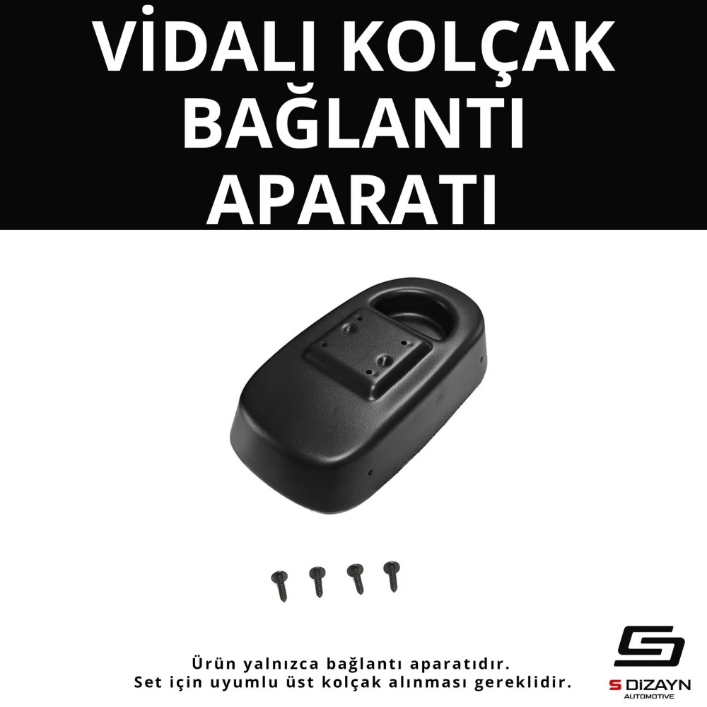 S-Dizayn Fiat 500X ABS Vidalı Kol Dayama Kolçak Alt Adaptör 2014 Üzeri A+Kalite