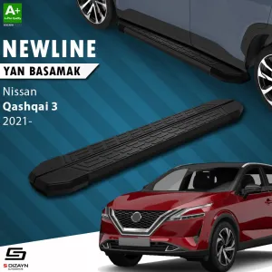 Nissan Qashqai 2021-Günümüz (J12) uyumlu 3 NewLine Siyah Yan Basamak 173 Cm 2021 Üzeri A+ Kalite modelleri DRS Tuning'de. Kaliteli malzeme, hızlı kargo ve