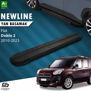 S-Dizayn Fiat Doblo 2 Uzun Şase NewLine Siyah Yan Basamak 223 Cm 2010-2023 A+ Kalite thumb 1