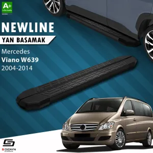 S-Dizayn Mercedes Viano W639 Kısa Şase NewLine Siyah Yan Basamak 233 Cm 2004-2014 A+ Kalite thumb 1