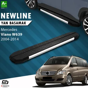 S-Dizayn Mercedes Viano W639 Kısa Şase NewLine Krom Yan Basamak 233 Cm 2004-2014 A+ Kalite thumb 1