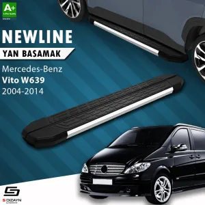 S-Dizayn Mercedes Vito W639 Kısa Şase NewLine Krom Yan Basamak 233 Cm 2004-2014 A+ Kalite thumb 1