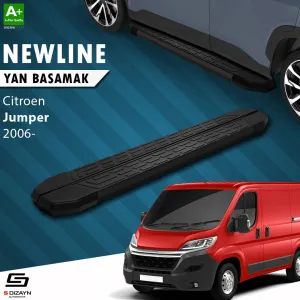 S-Dizayn Citroen Jumper 3 Kısa Şase NewLine Siyah Yan Basamak 203 Cm 2006-2022 A+ Kalite thumb 1