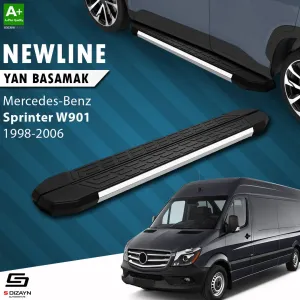 S-Dizayn Mercedes Sprinter W901 Orta Şase NewLine Krom Yan Basamak 263 Cm 1998-2006 A+ Kalite thumb 1