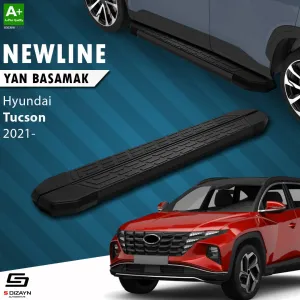 Hyundai Tucson 2020-Günümüz (NX4) uyumlu 4 NewLine Siyah Yan Basamak 173 Cm 2021-2024 A+ Kalite modelleri DRS Tuning'de. Kaliteli malzeme, hızlı kargo ve