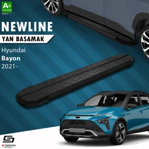 Hyundai Bayon 2021-Günümüz (BC3 CUV) uyumlu NewLine Siyah Yan Basamak 173 Cm 2021-2024 A+ Kalite modelleri DRS Tuning'de. Kaliteli malzeme, hızlı kargo ve