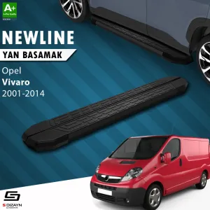 S-Dizayn Opel Vivaro A Kısa Şase NewLine Siyah Yan Basamak 223 Cm 2001-2014 A+ Kalite thumb 1