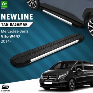 S-Dizayn Mercedes Vito W447 Kısa Şase NewLine Krom Yan Basamak 233 Cm 2014 Üzeri A+ Kalite thumb 1