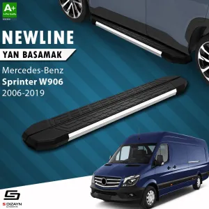 S-Dizayn Mercedes Sprinter W906 Kısa Şase NewLine Krom Yan Basamak 263 Cm 2006-2019 A+ Kalite thumb 1