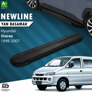 S-Dizayn Hyundai H-1 Starex Uzun Şase NewLine Siyah Yan Basamak 213 Cm 1998-2007 A+ Kalite thumb 1