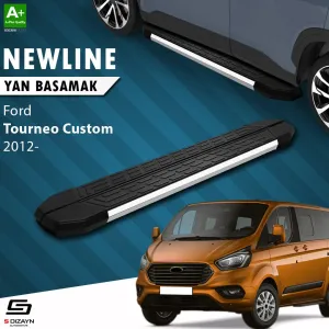 S-Dizayn Ford Tourneo Custom Kısa Şase NewLine Krom Yan Basamak 203 Cm 2012-2023 A+ Kalite thumb 1