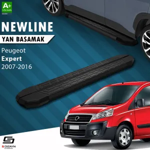 S-Dizayn Peugeot Expert 2 Uzun Şase NewLine Siyah Yan Basamak 223 Cm 2007-2016 A+ Kalite thumb 1