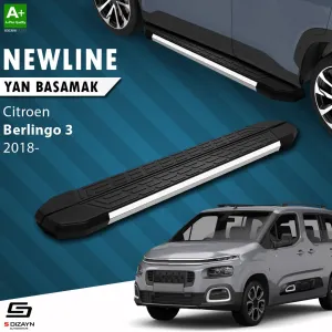 Citroen Berlingo 2018-Günümüz (K9) uyumlu 3 Uzun Şase NewLine Krom Yan Basamak 213 Cm 2018 Üzeri A+ Kalite modelleri DRS Tuning'de. Kaliteli malzeme, hızlı