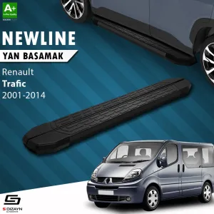 S-Dizayn Renault Trafic 2 Uzun Şase NewLine Siyah Yan Basamak 263 Cm 2001-2014 A+ Kalite thumb 1
