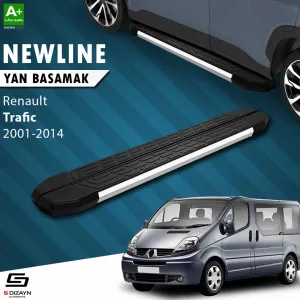 S-Dizayn Renault Trafic 2 Uzun Şase NewLine Krom Yan Basamak 263 Cm 2001-2014 A+ Kalite thumb 1
