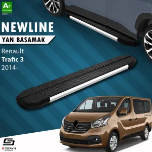 S-Dizayn Renault Trafic 3 Uzun Şase NewLine Krom Yan Basamak 263 Cm 2014-2020 A+ Kalite thumb 1