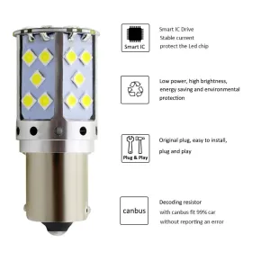 1156 Dekoratif led ampul tek duy canbuslı beyaz 12v / LAAM945 thumb 3