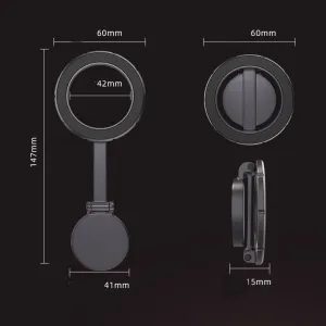 Metal ayarlı mıknatıslı 360 derece telefon tutacağı- nikel / SYTE207 thumb 4