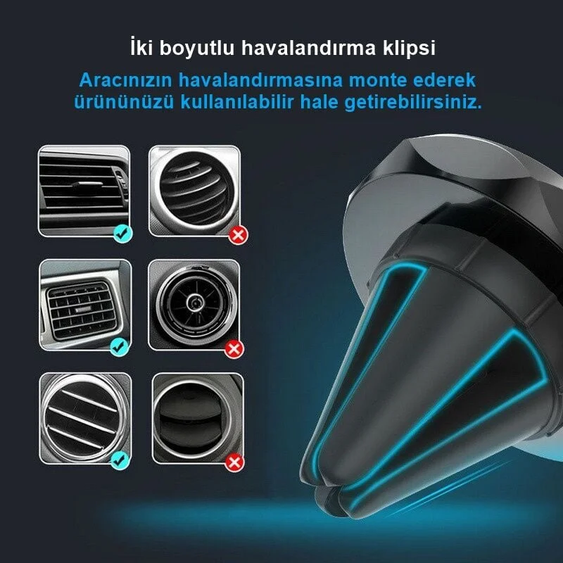 Space Telefon Tutacağı Mıknatıslı Siyah / SYTE136