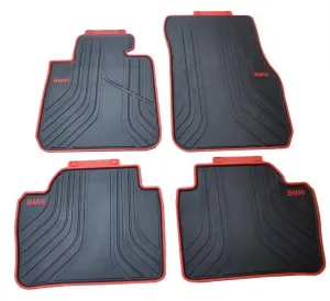 Bmw F33 Uyumlu Paspas Takımı Lateks Siyah Kırmızı Kenar thumb 1