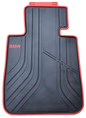 Bmw F33 Uyumlu Paspas Takımı Lateks Siyah Kırmızı Kenar thumb 3