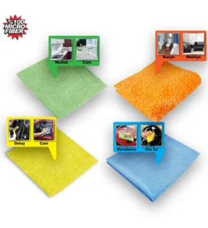 Araba Araç Otomobil Oto Ev Zemin Parke Kurulama Temizleme Mikrofiber Bez Kutulu 4'lü Set thumb 2
