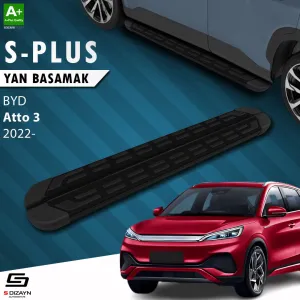 BYD Atto 3 2022-Günümüz (Atto 3) uyumlu S-Plus Siyah Yan Basamak 193 Cm Etekli 2022 Üzeri modelleri DRS Tuning'de. Kaliteli malzeme, hızlı kargo ve güvenli