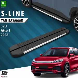 BYD Atto 3 2022-Günümüz (Atto 3) uyumlu S-Line Aluminyum Yan Basamak 193 Cm 2022 Üzeri modelleri DRS Tuning'de. Kaliteli malzeme, hızlı kargo ve güvenli
