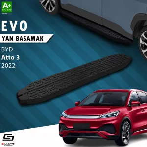 BYD Atto 3 2022-Günümüz (Atto 3) uyumlu Evo Siyah Yan Basamak 193 Cm 2022 Üzeri modelleri DRS Tuning'de. Kaliteli malzeme, hızlı kargo ve güvenli alışverişle