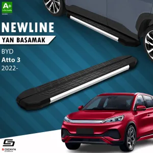 BYD Atto 3 2022-Günümüz (Atto 3) uyumlu NewLine Krom Yan Basamak 193 Cm 2022 Üzeri modelleri DRS Tuning'de. Kaliteli malzeme, hızlı kargo ve güvenli