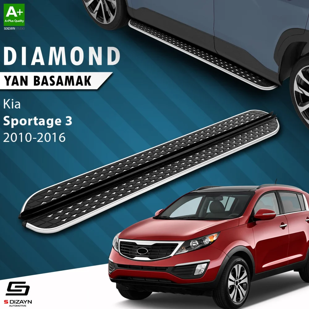 S-Dizayn Kia Sportage 3 Diamond Krom Yan Basamak 173 Cm 2010-2016