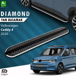 S-Dizayn VW Caddy 4 Diamond Krom Yan Basamak 193 Cm 2020 Üzeri thumb 1