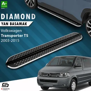 S-Dizayn VW Transporter T5 Kısa Şase Diamond Krom Yan Basamak 213 Cm 2003-2015 thumb 1