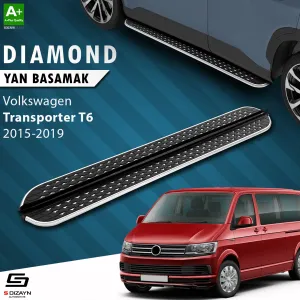 S-Dizayn VW Transporter T6 Kısa Şase Diamond Krom Yan Basamak 213 Cm 2015-2019 thumb 1