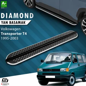 S-Dizayn VW Transporter T4 Kısa Şase Diamond Krom Yan Basamak 213 Cm 1995-2003 thumb 1