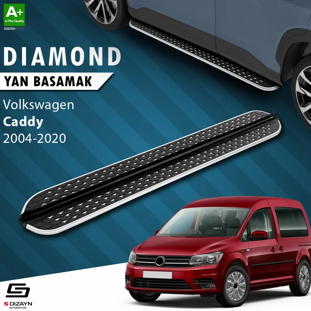 S-Dizayn VW Caddy 3 Diamond Krom Yan Basamak 193 Cm 2004-2020