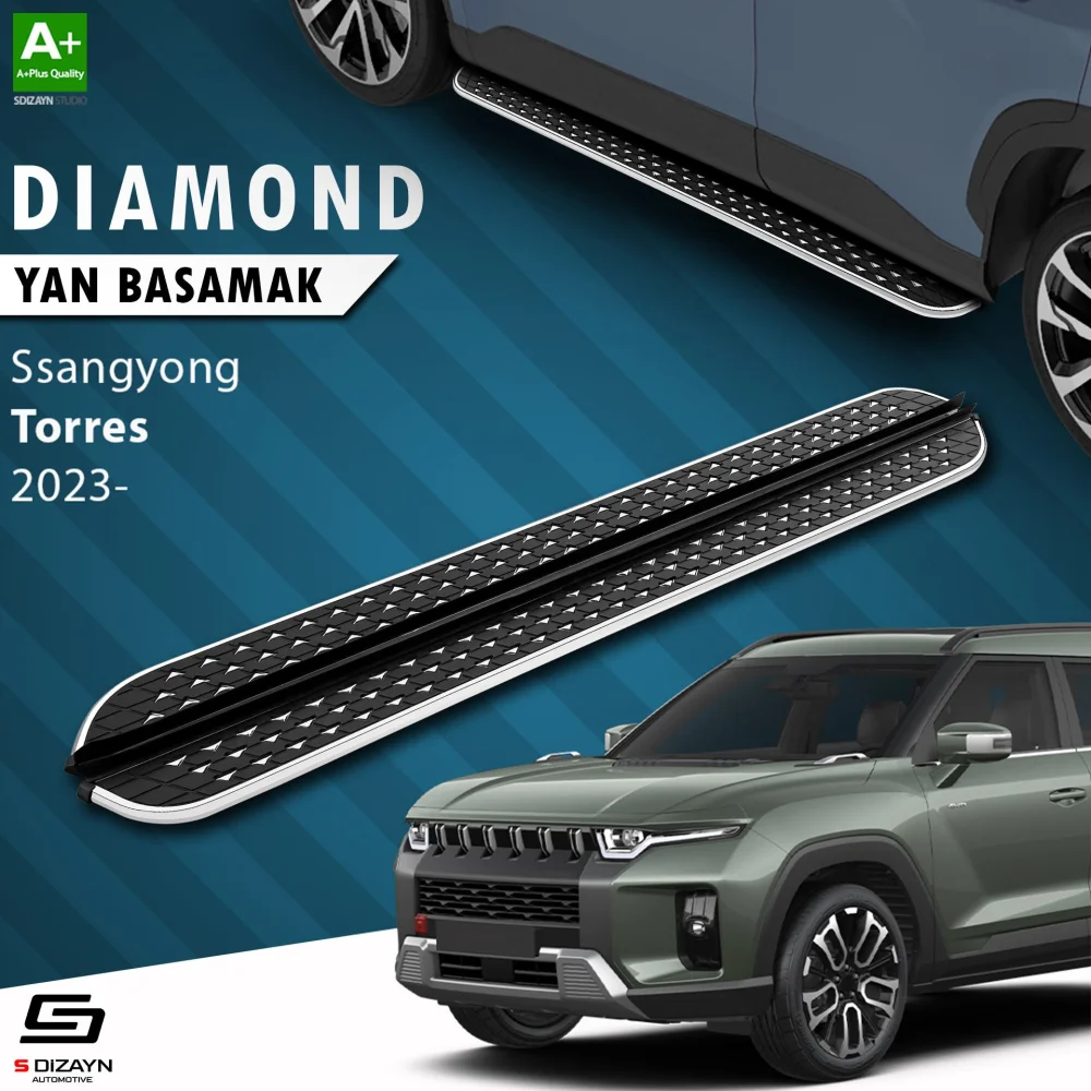 S-Dizayn Ssangyong Torres Diamond Krom Yan Basamak 183 Cm 2023 Üzeri