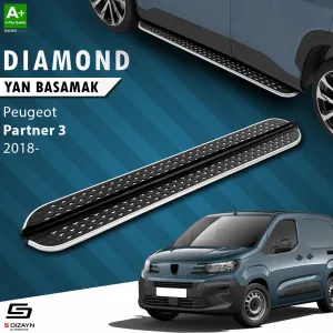 Peugeot Partner 2018-Günümüz (K9) uyumlu 3 Diamond Krom Yan Basamak 203 Cm 2018 Üzeri modelleri DRS Tuning'de. Kaliteli malzeme, hızlı kargo ve güvenli